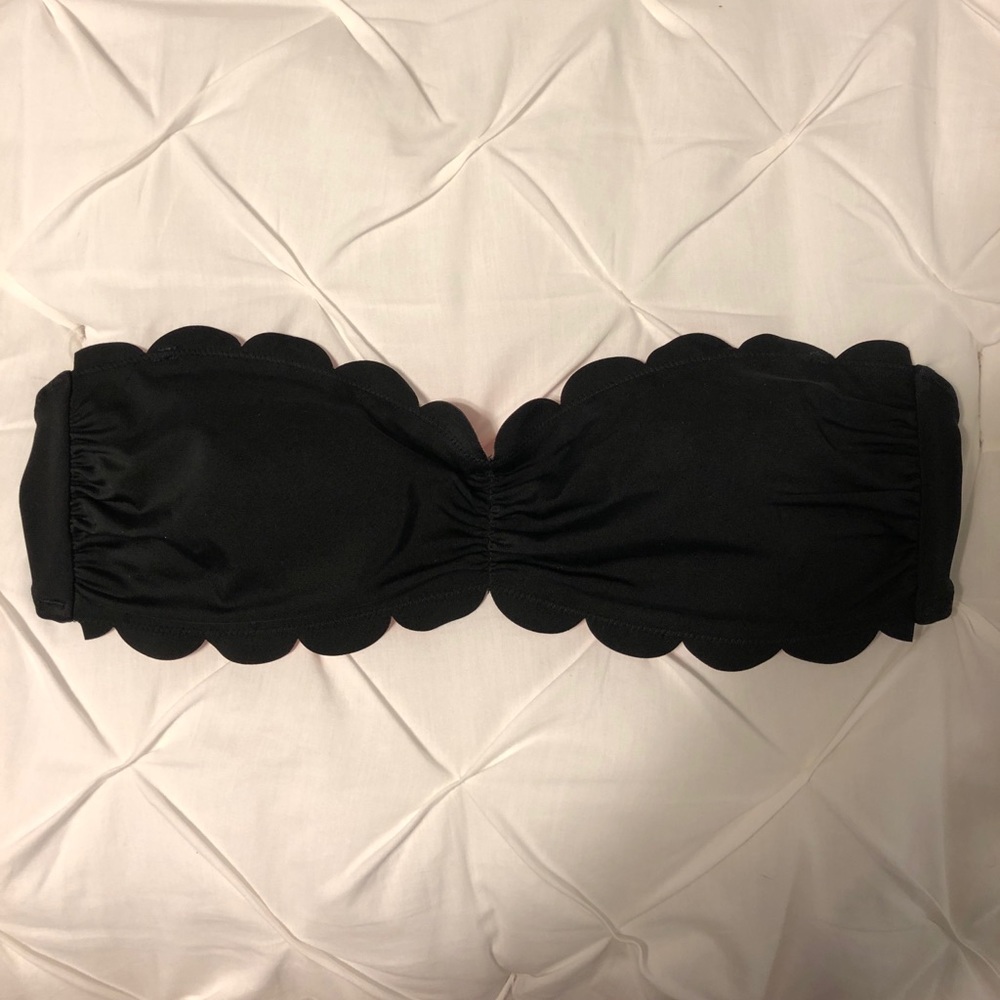 Scalloped Trim Bandeau Bikini Top